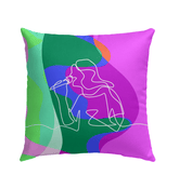 Girl Singing Line Art Outdoor Pillow - Beyond T-shirts